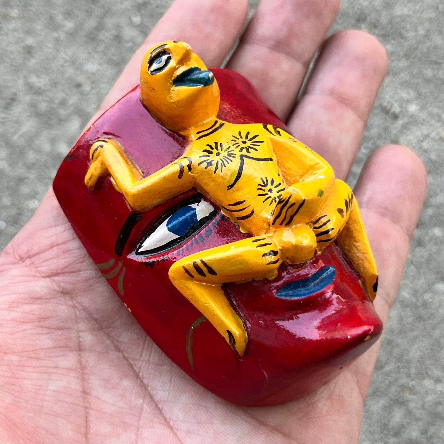 Vintage naughty yellow man mask.