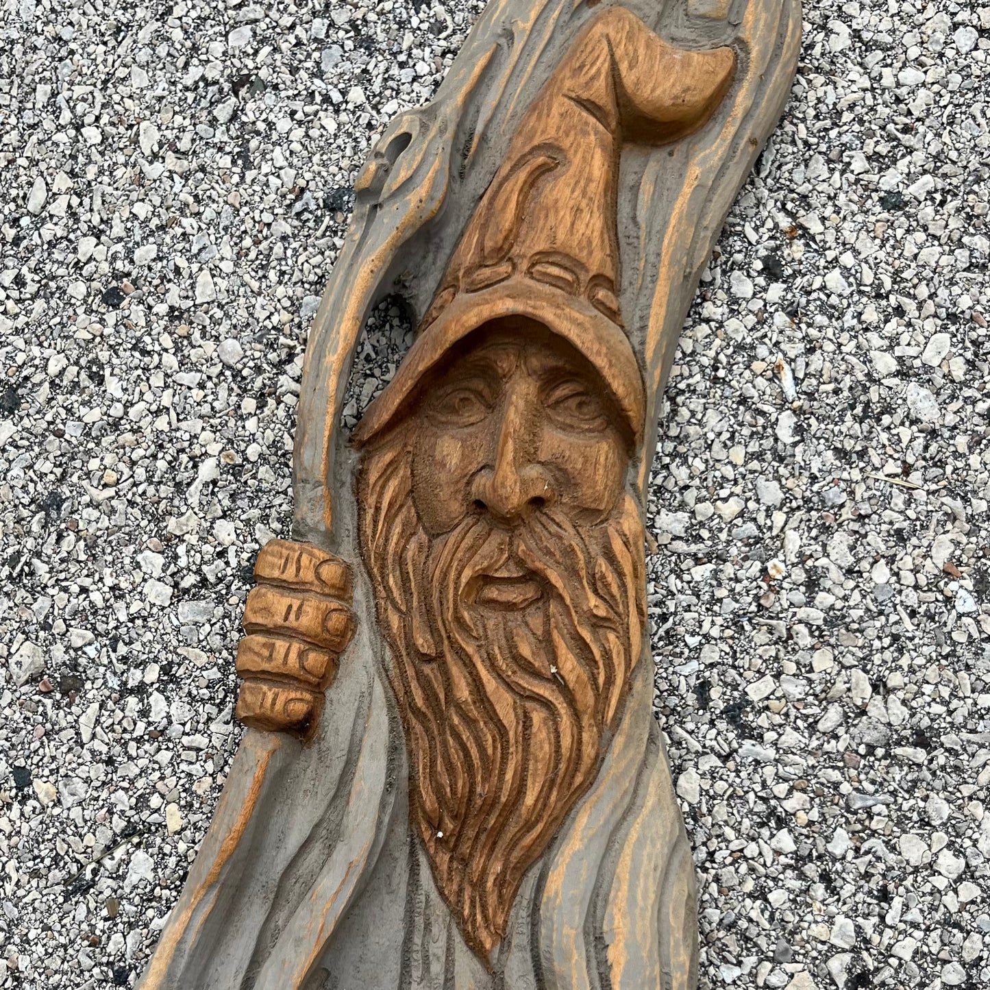 1970s Hand carved wizard.