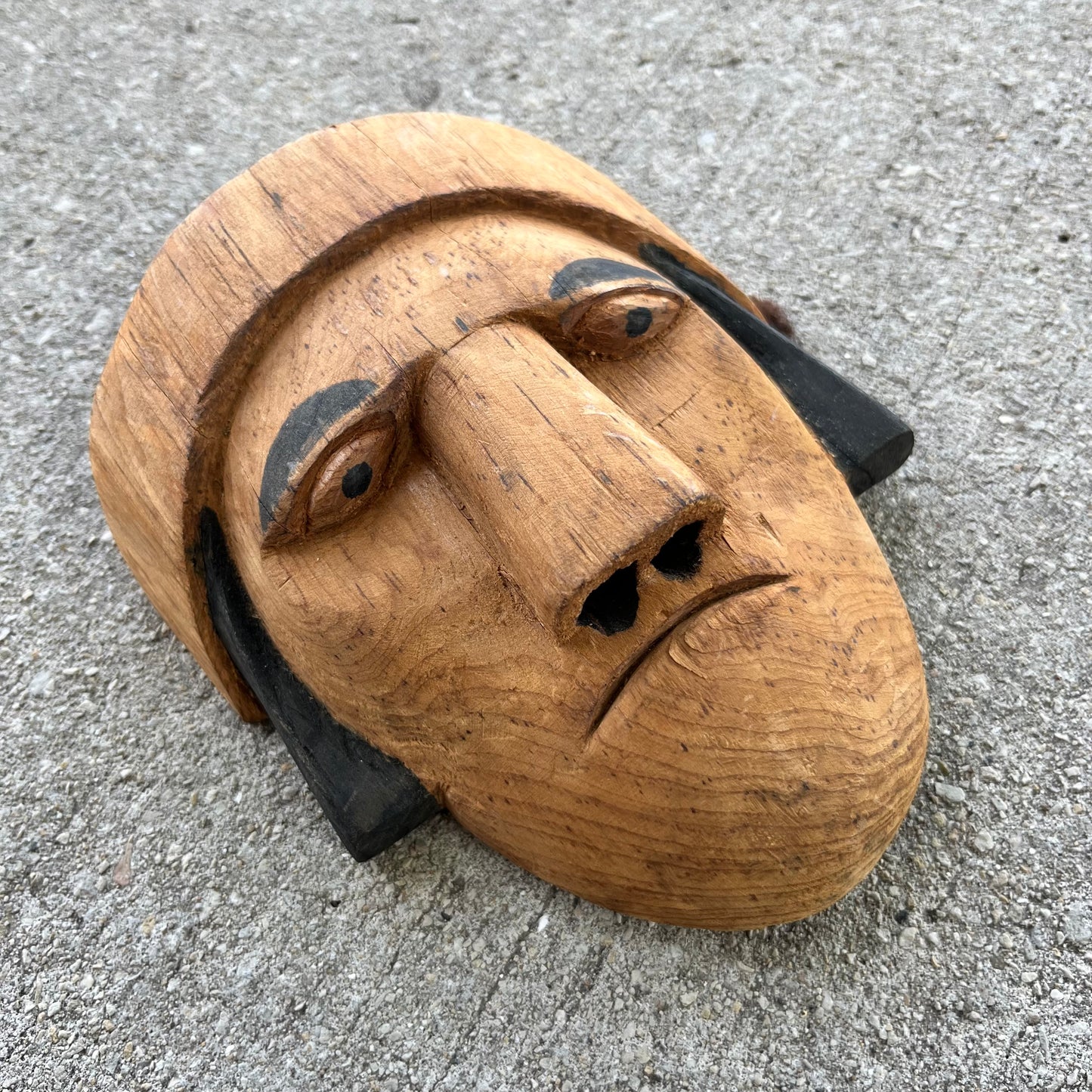 Vintage hand carved mask. Origin Unknown.