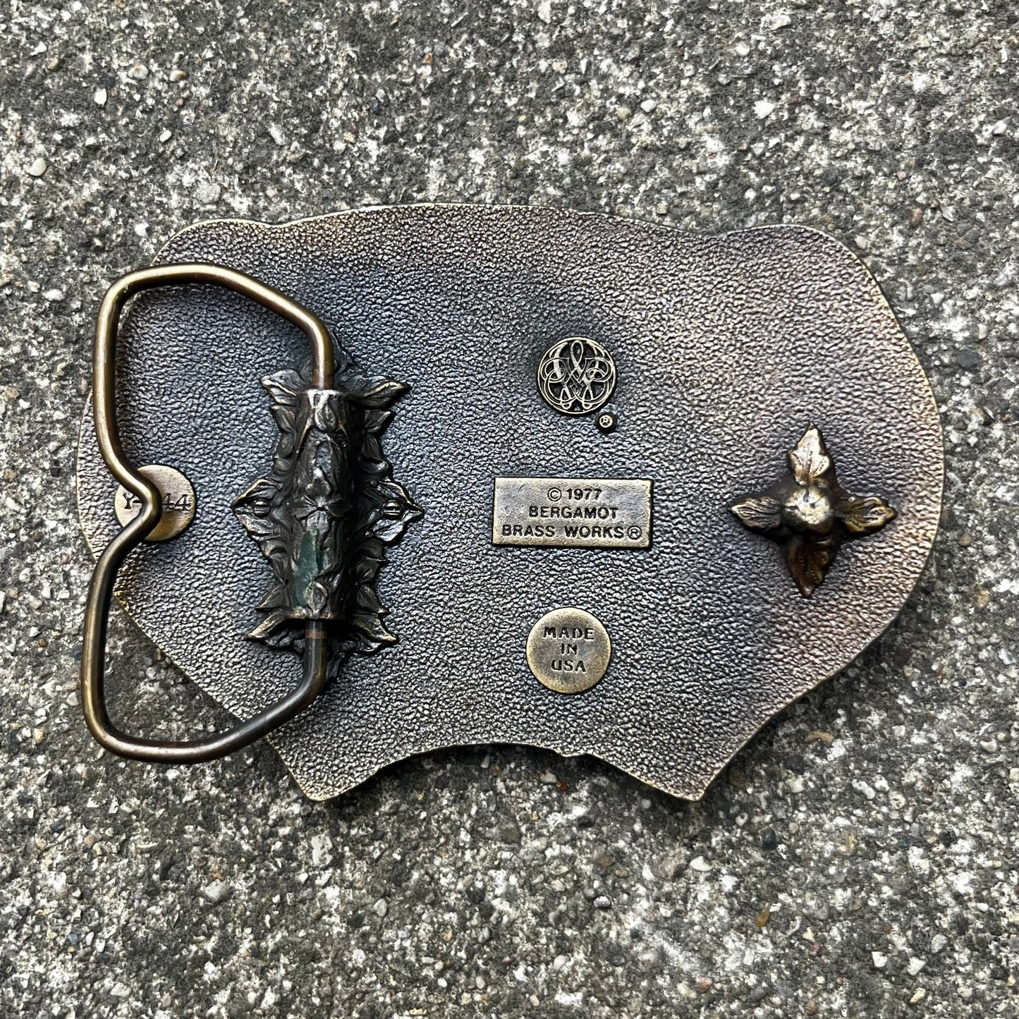 1977 Brass deer belt buckle.