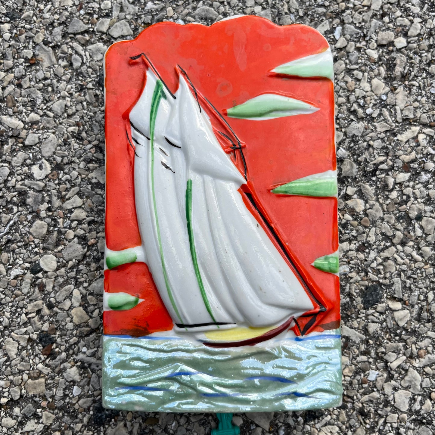 1960s Sailboat wall pocket.