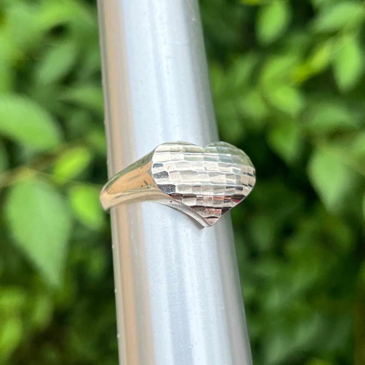 Vintage Sterling silver heart ring. Size 10.5.