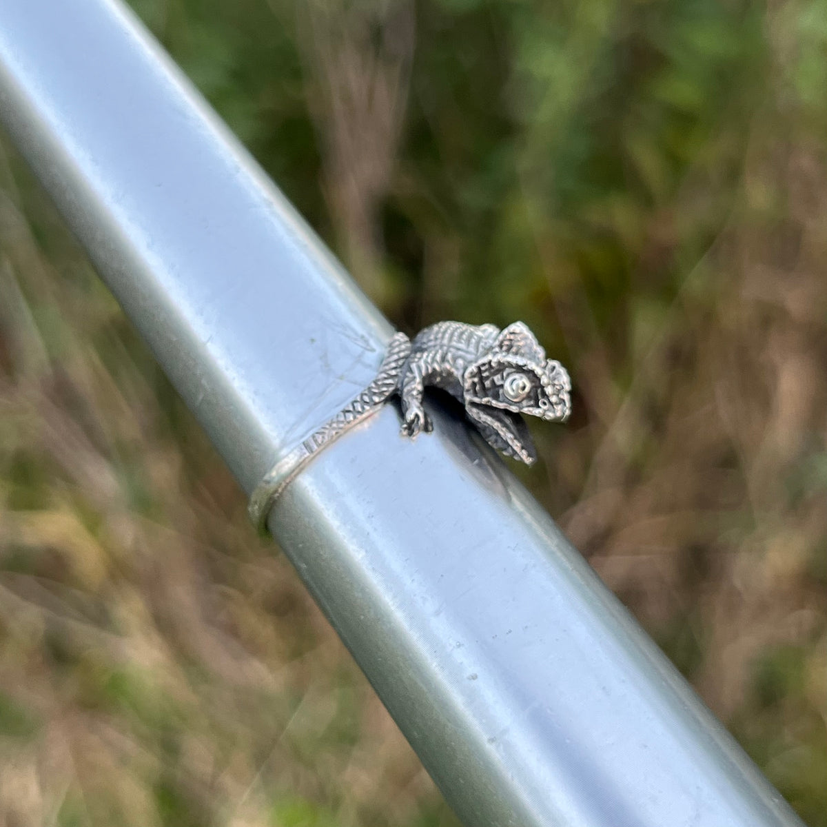 Sterling Silver Chameleon ring. Size 10.