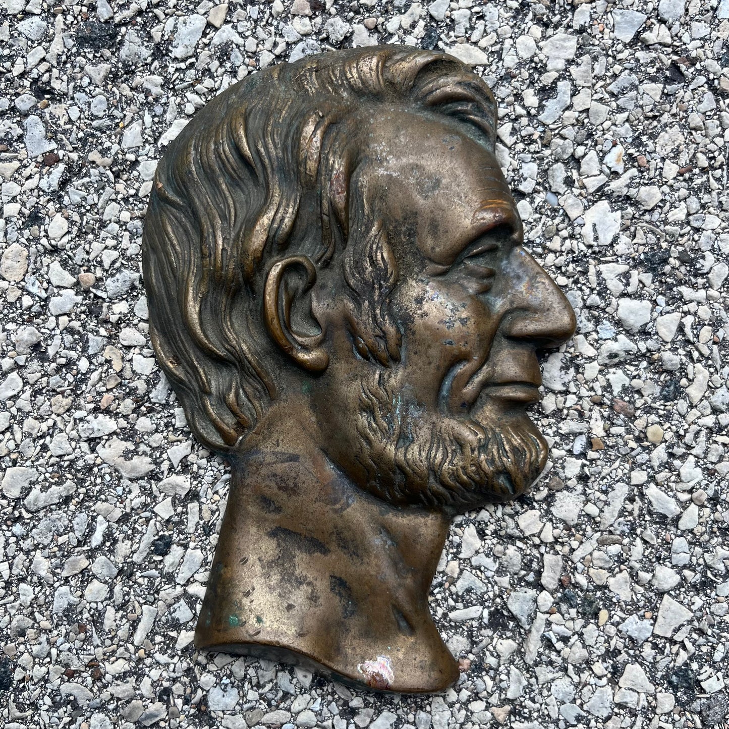 Vintage bronze Abe Lincoln plaque.