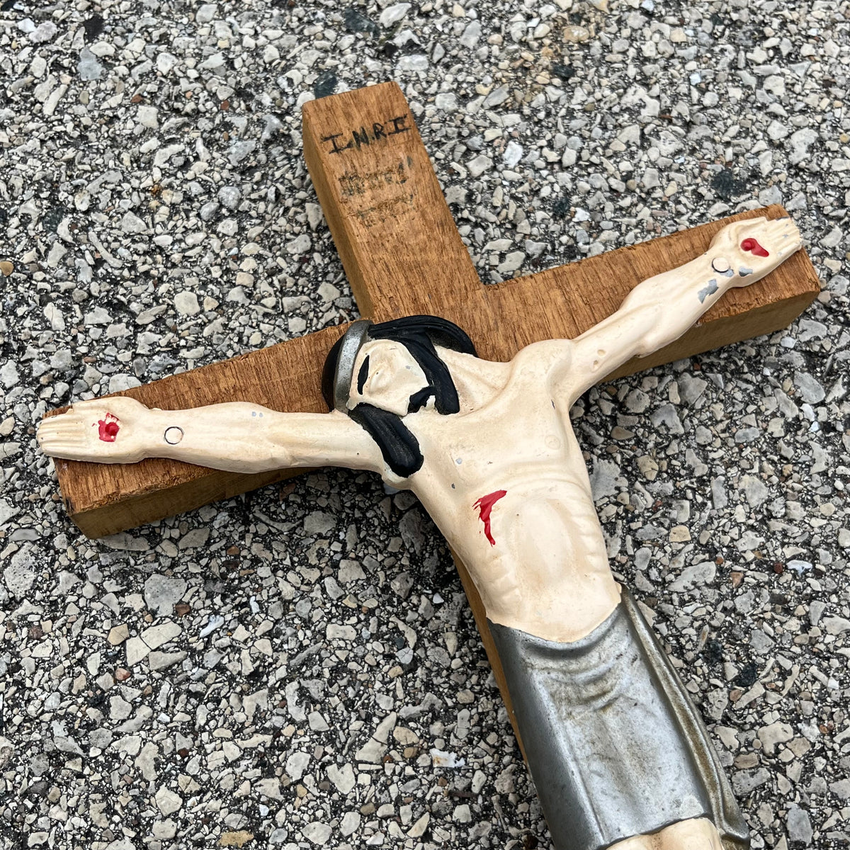 Vintage hand crafted Mexican crucifix.