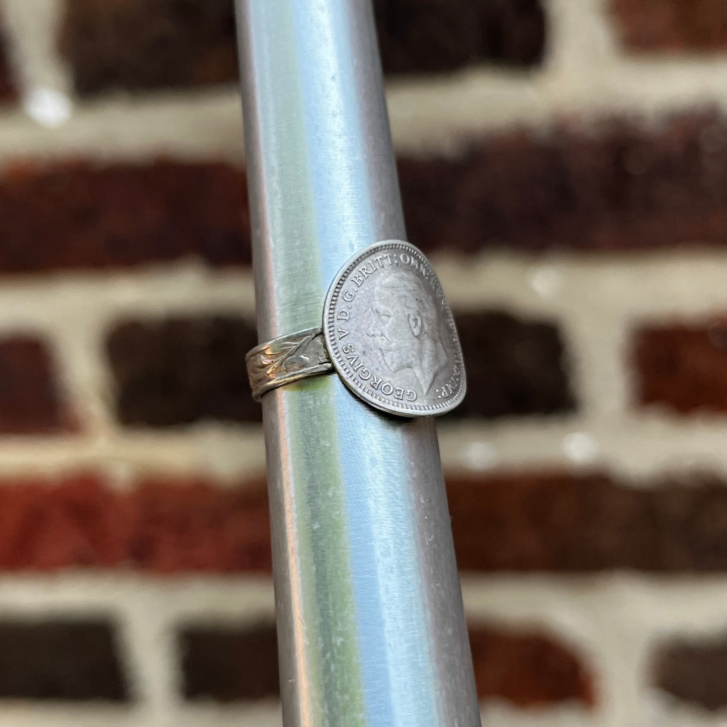 Vintage Sterling silver coin ring. Size 5.25.