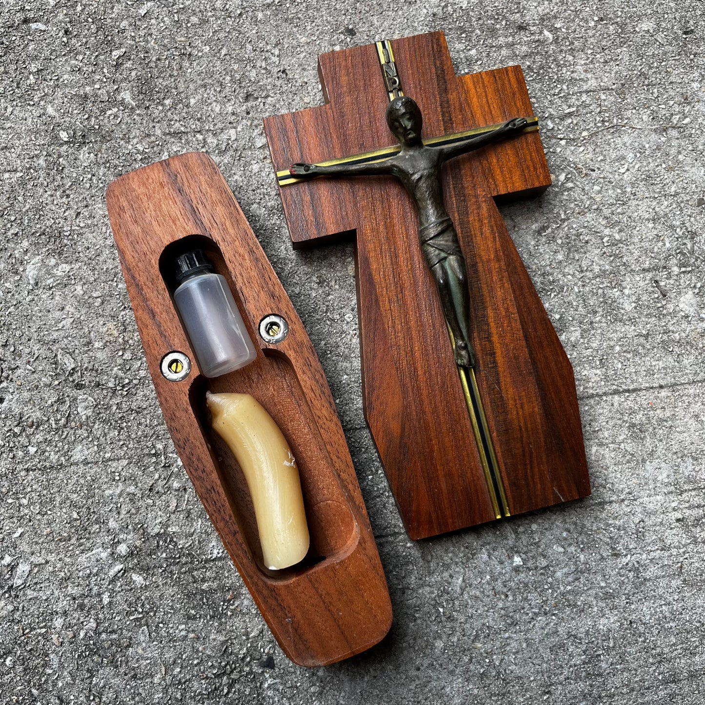 Vintage sick call crucifix.