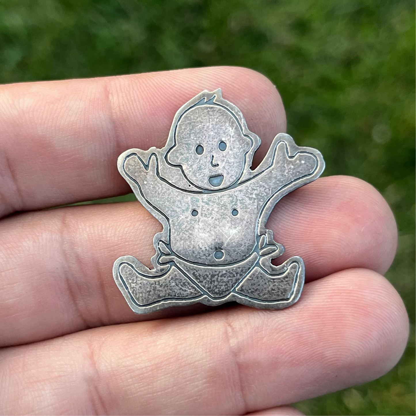 Vintage Sterling silver EFS Baby pinback.