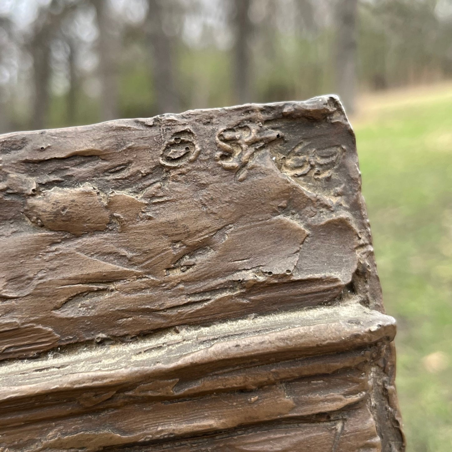 1969 Burton Silverman “Waiting” foundry stone sculpture.