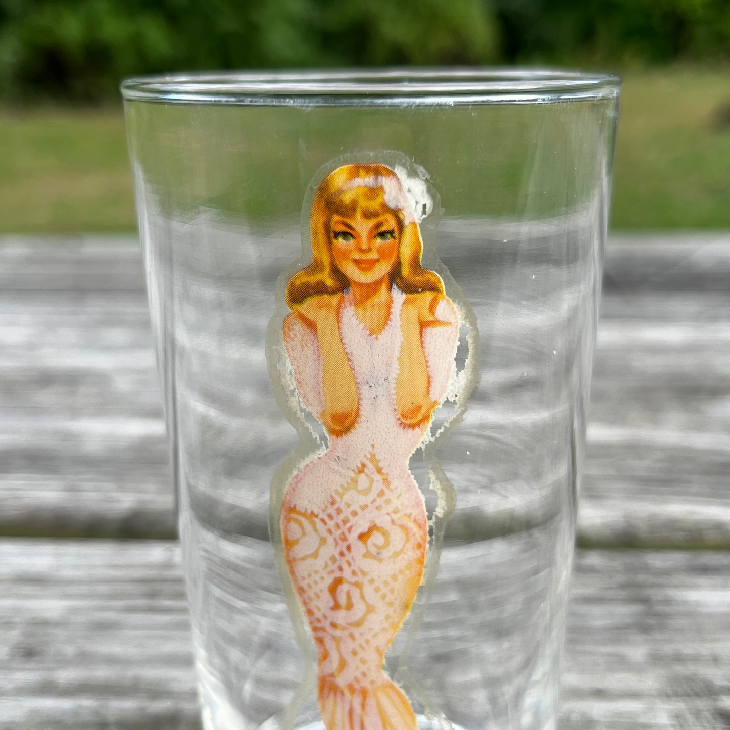 1940s Pin up Peakaboo glass.