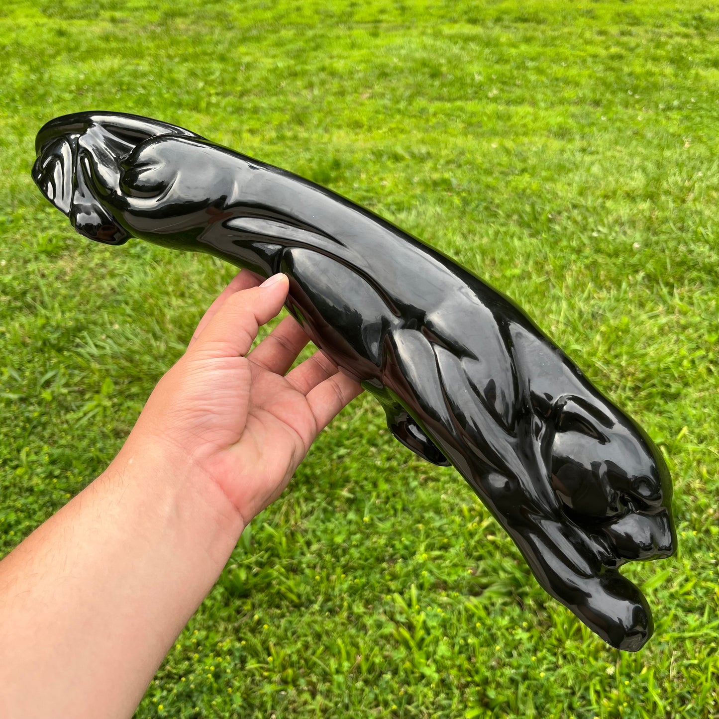 1960s Ceramic crouching black panther.