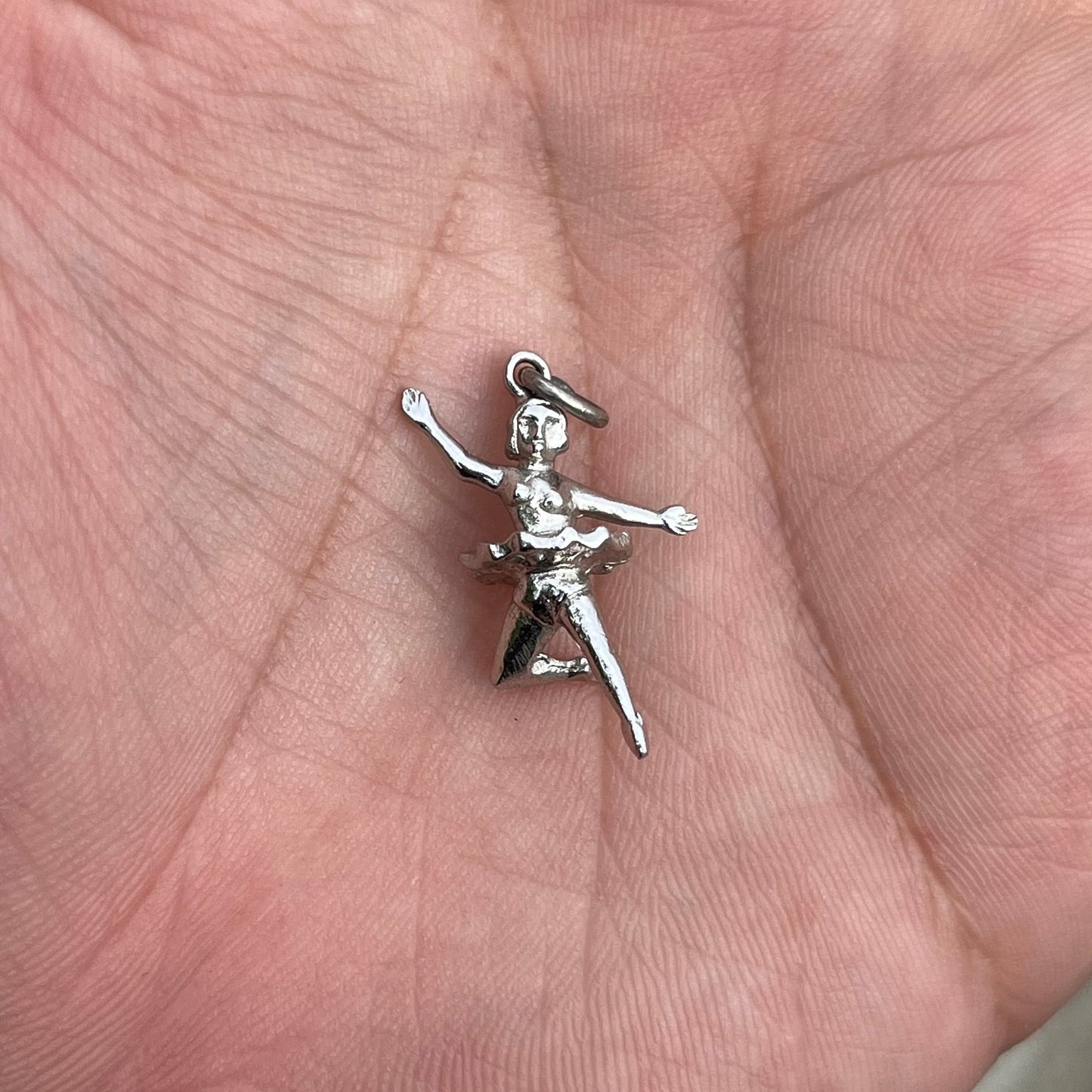 Vintage Sterling silver ballerina charm.