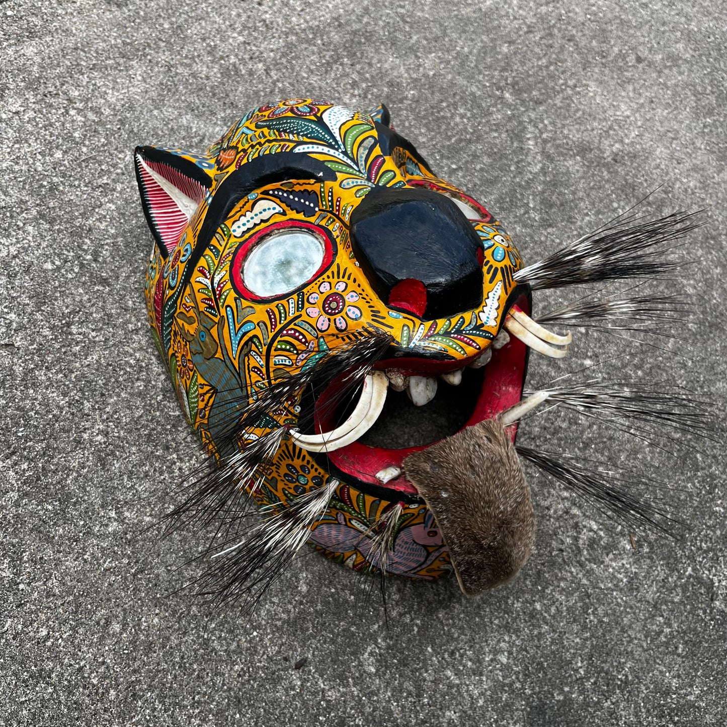 Vintage Danza Del Tigre jaguar mask.