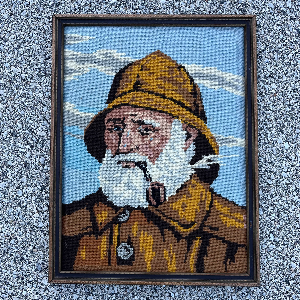 Vintage sailor needlepoint.