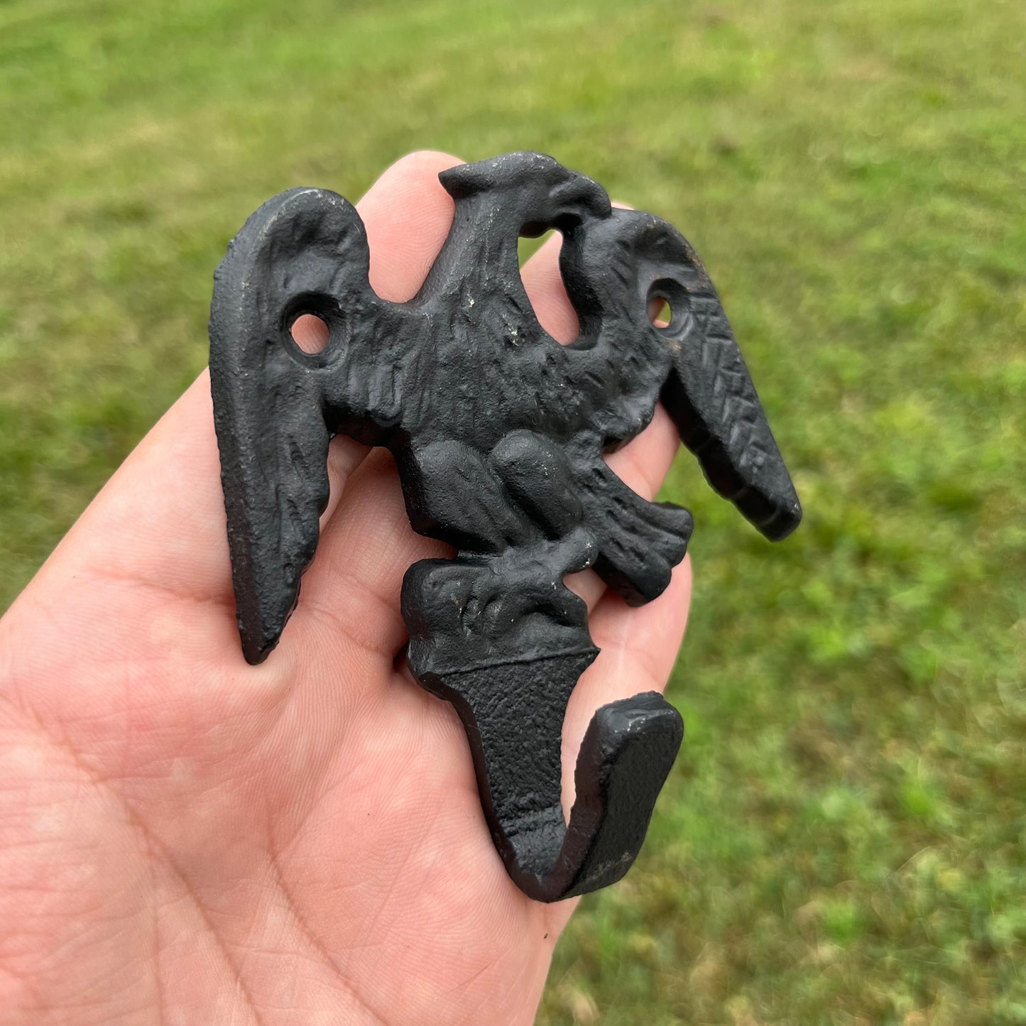 Vintage cast iron eagle coat hook.