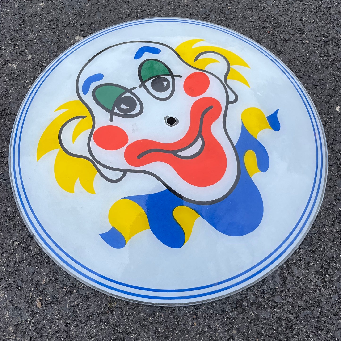 Vintage glass clown light fixture.