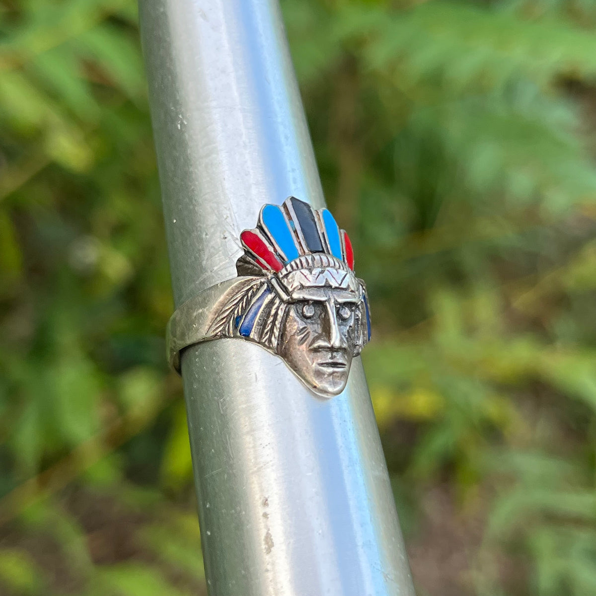 Vintage Sterling Silver chief ring. Size 10.75.