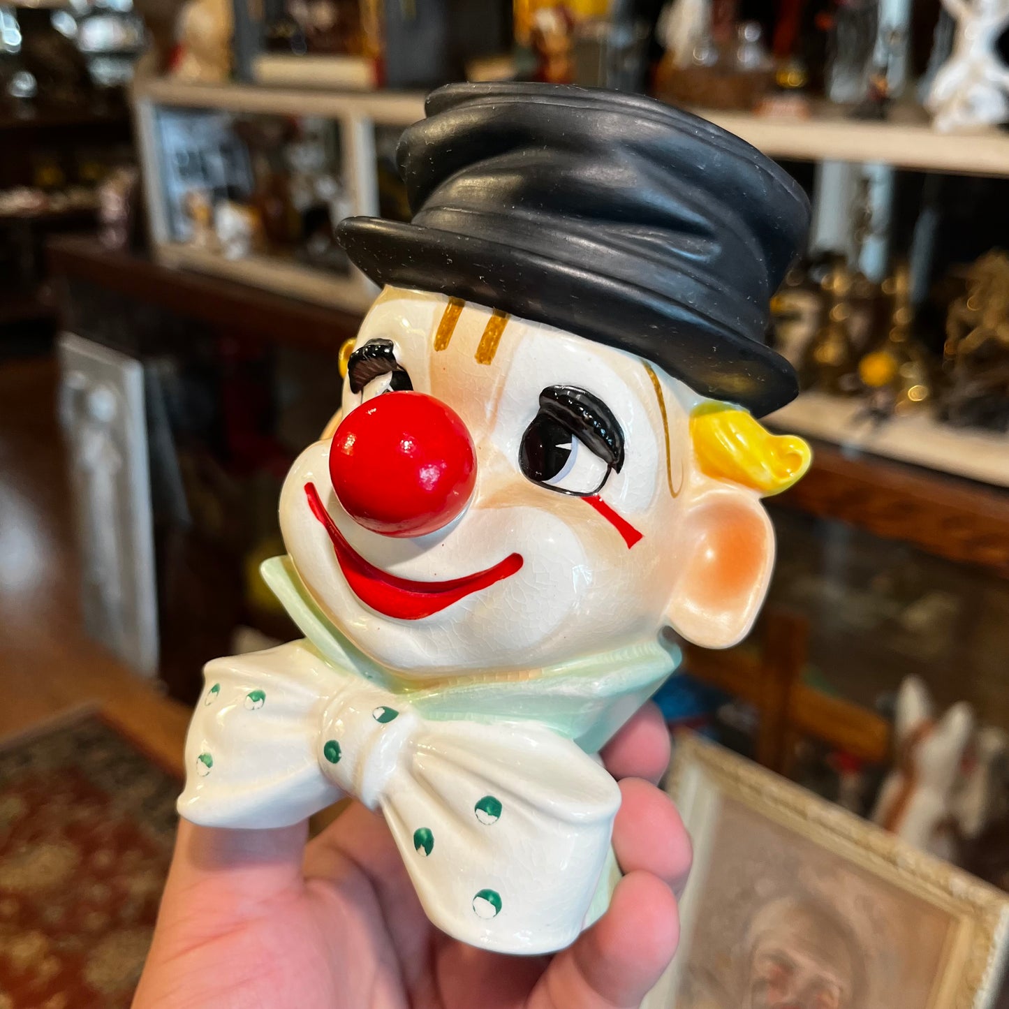 1980s Ceramic clown planter.
