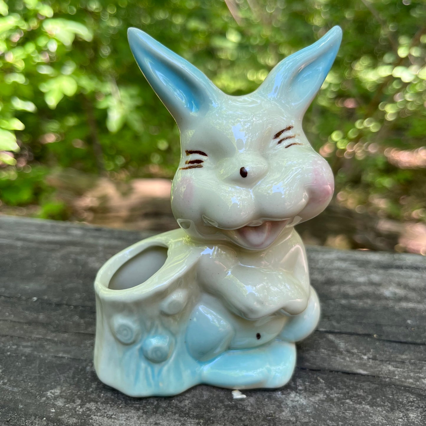 Vintage bunny rabbit toothpick holder.