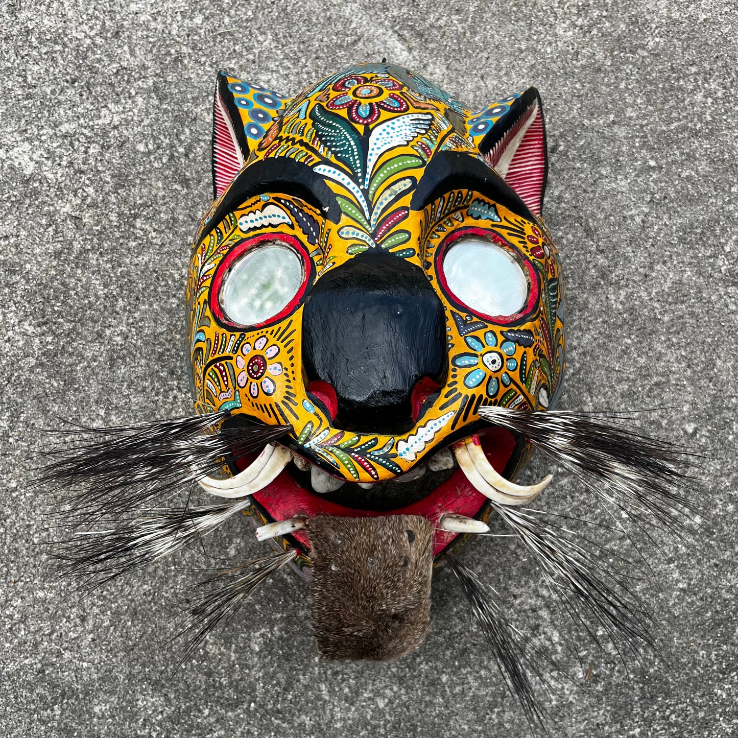 Vintage Danza Del Tigre jaguar mask.