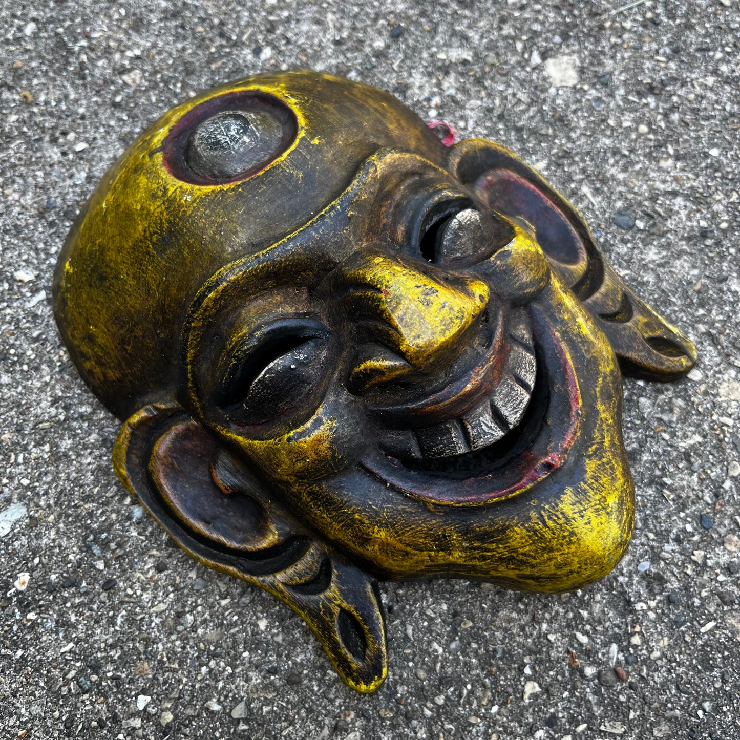 Vintage Nepali “Hotei” laughing Bhudda mask.