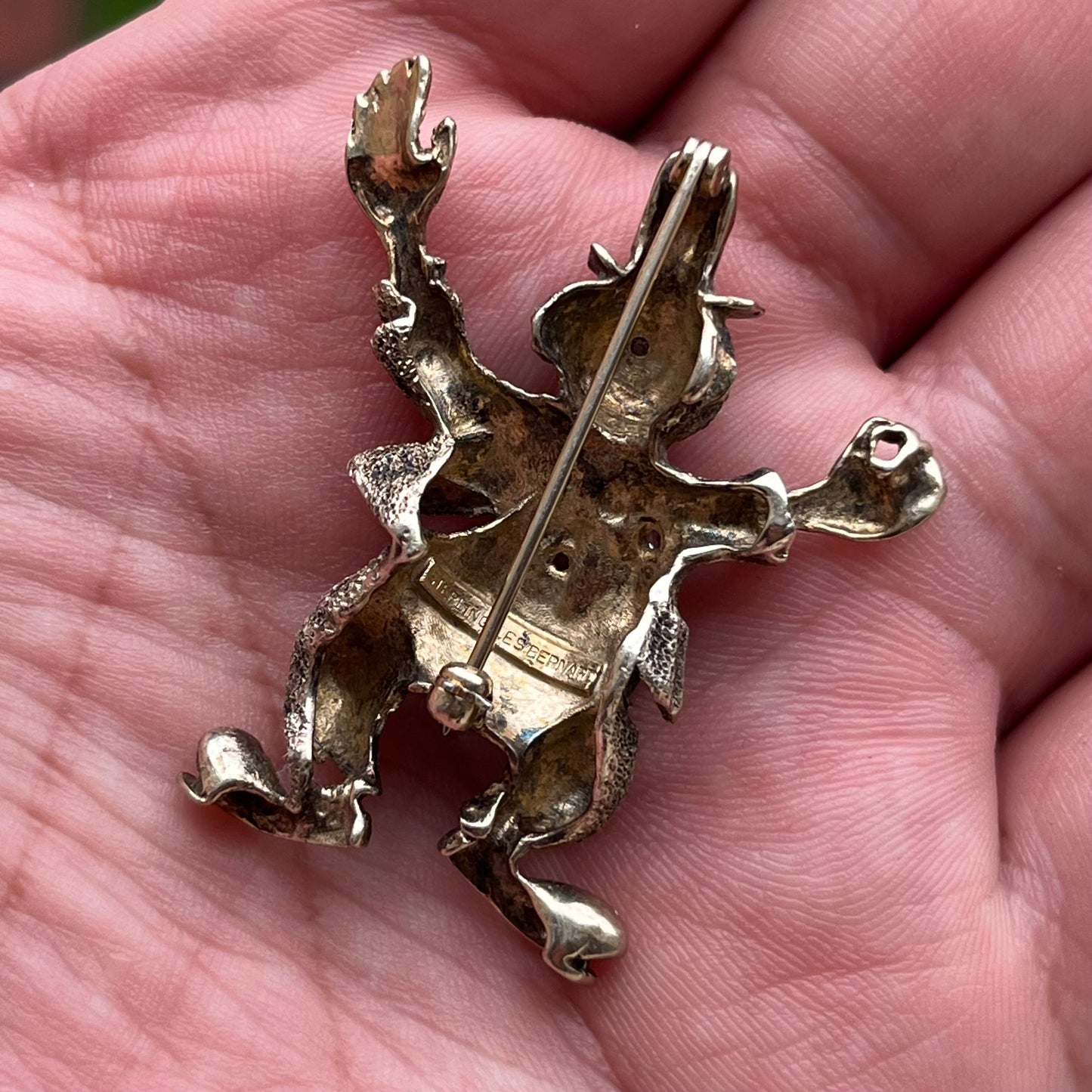 Vintage Sterling silver clown brooch.