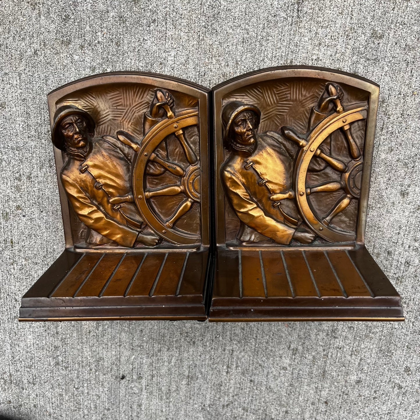 Vintage Sea captain book ends.