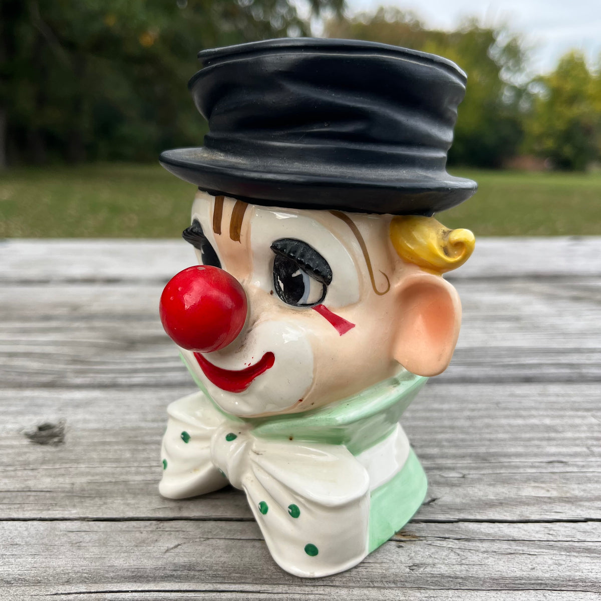 1980s Ceramic clown planter.