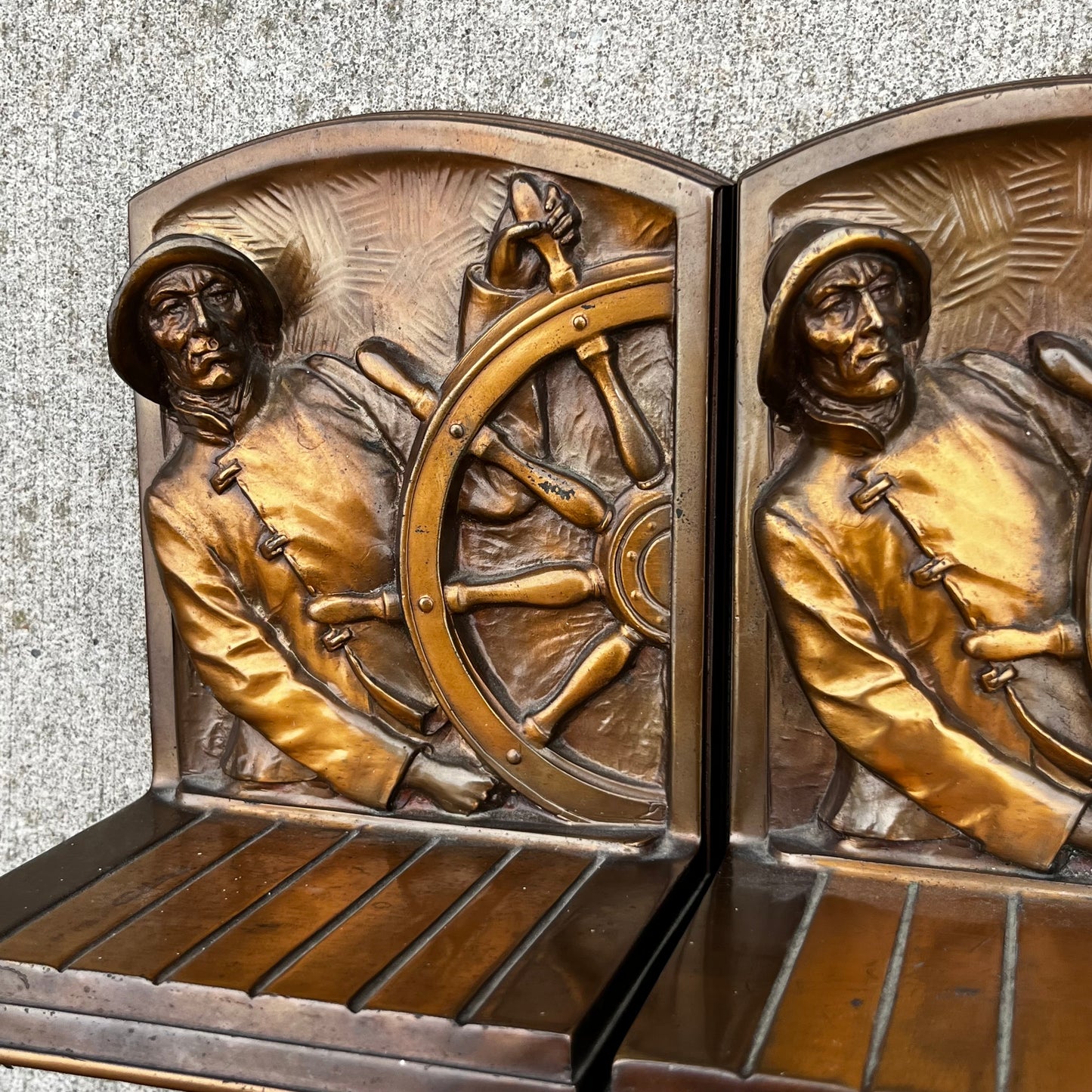 Vintage Sea captain book ends.