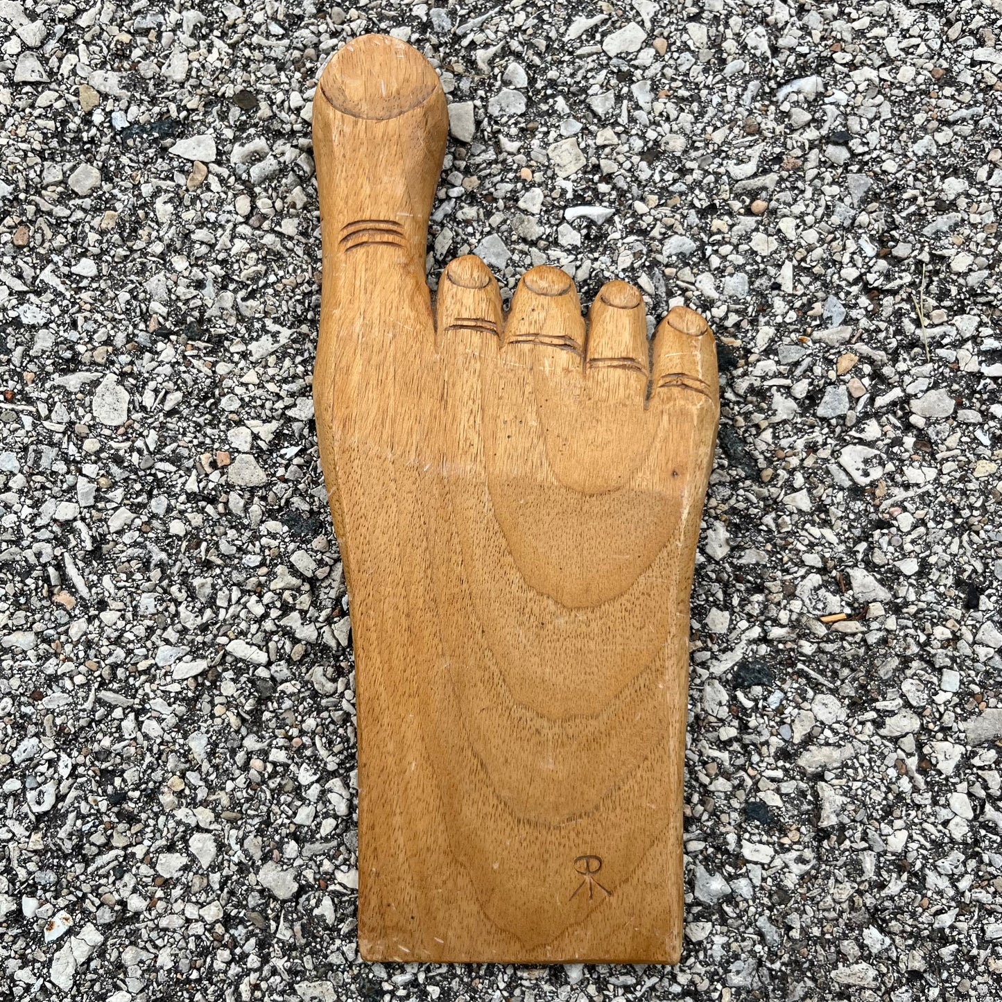 1970s Hand carved foot.