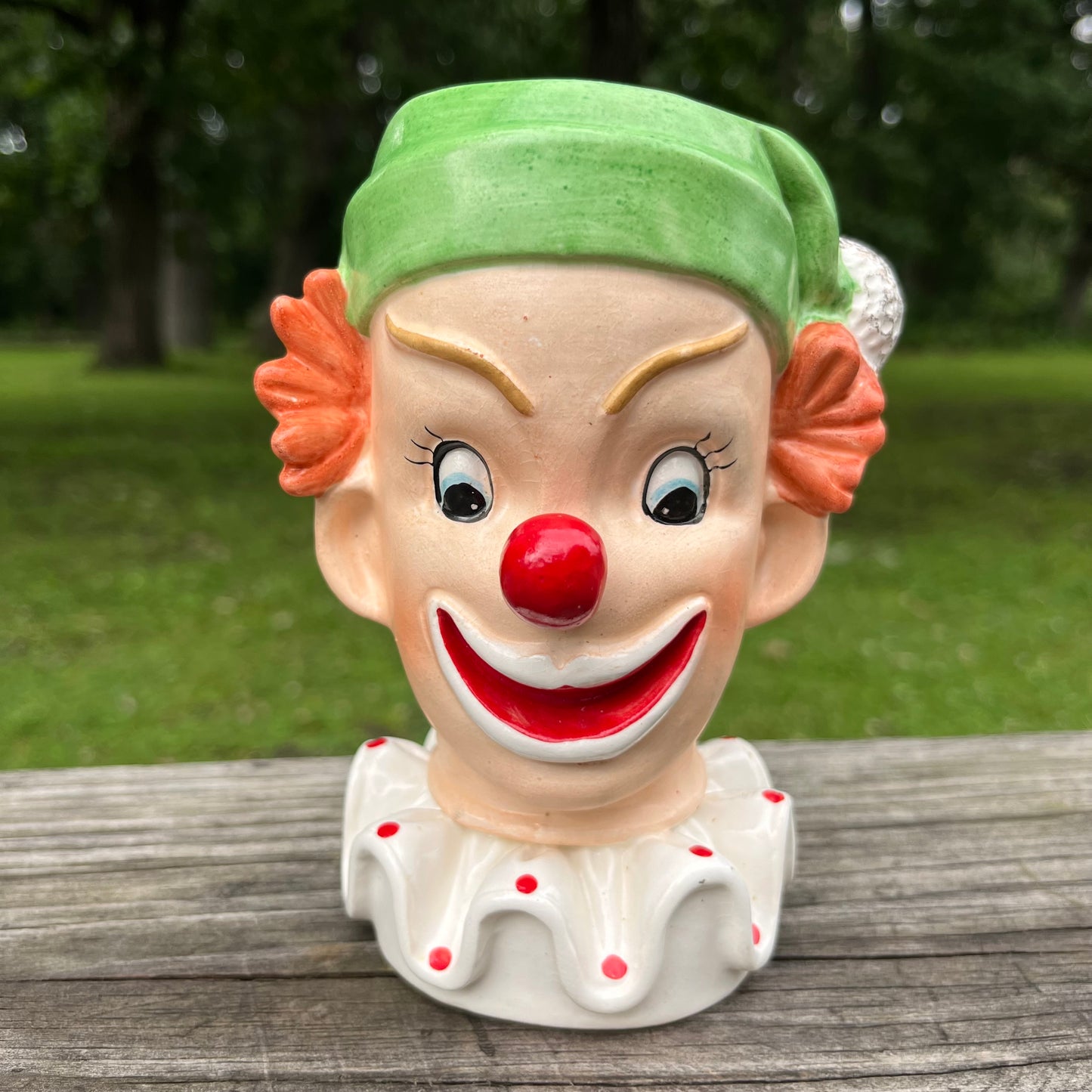 1960s Ceramic clown planter.