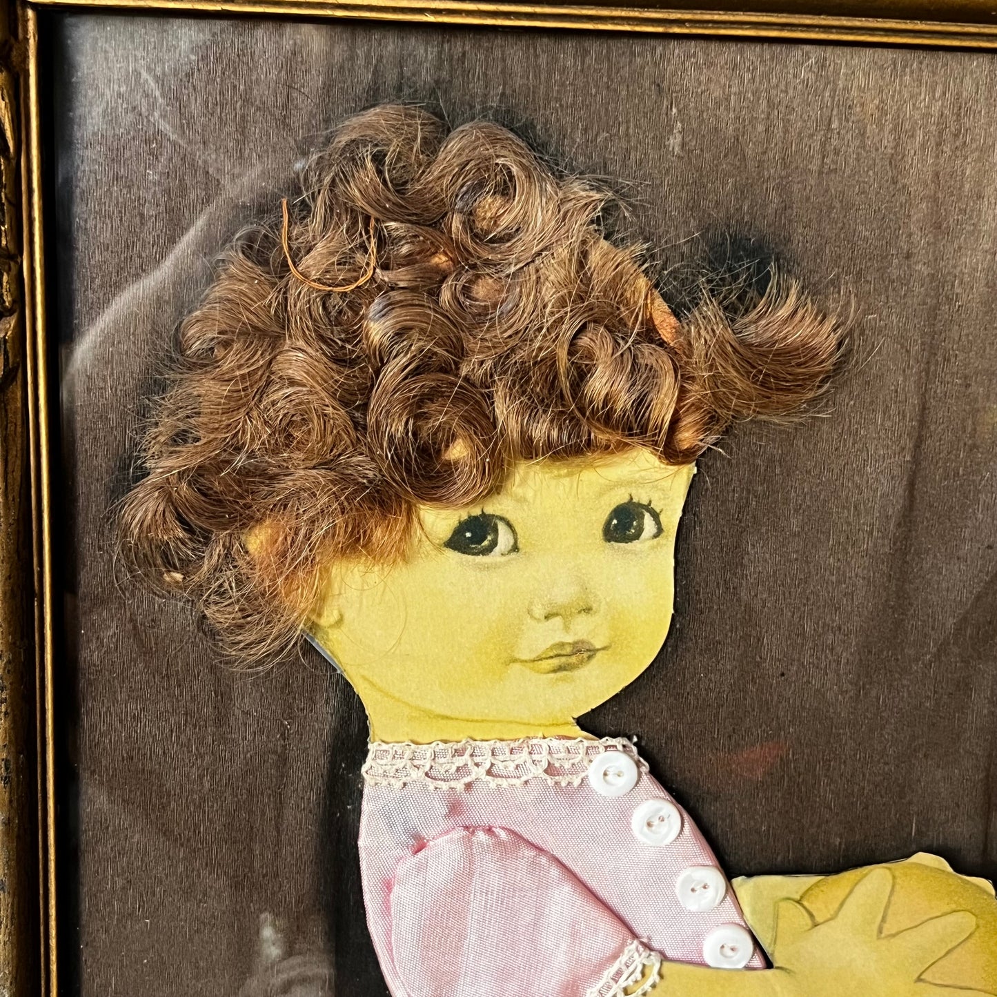 Early 1900s Siblings portrait made with real hair.