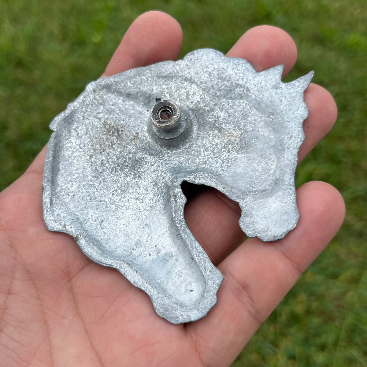 Vintage pewter Pharoahs horses plaque.