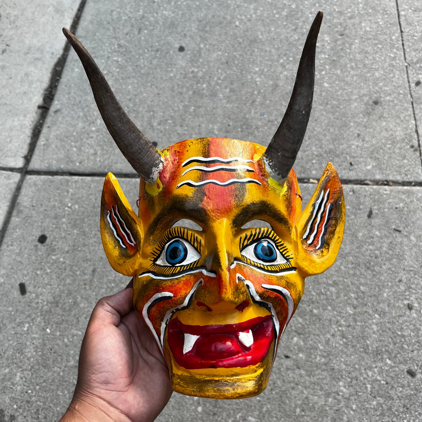 Vintage hand crafted Diablo mask.