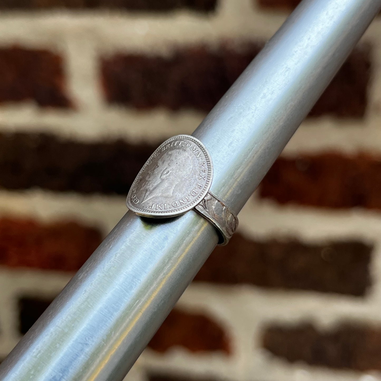 Vintage Sterling silver coin ring. Size 5.25.