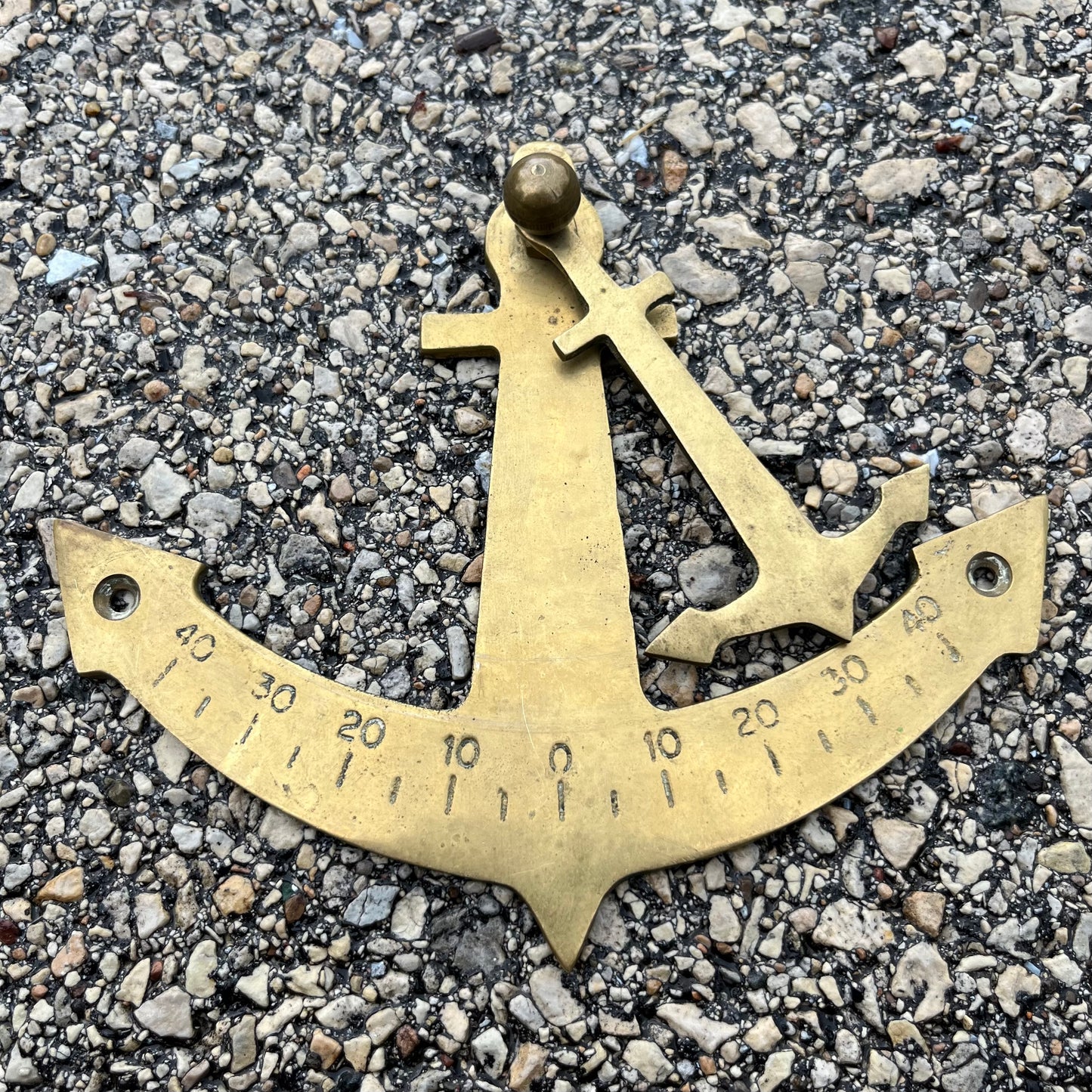 Vintage brass anchor inclinometer.