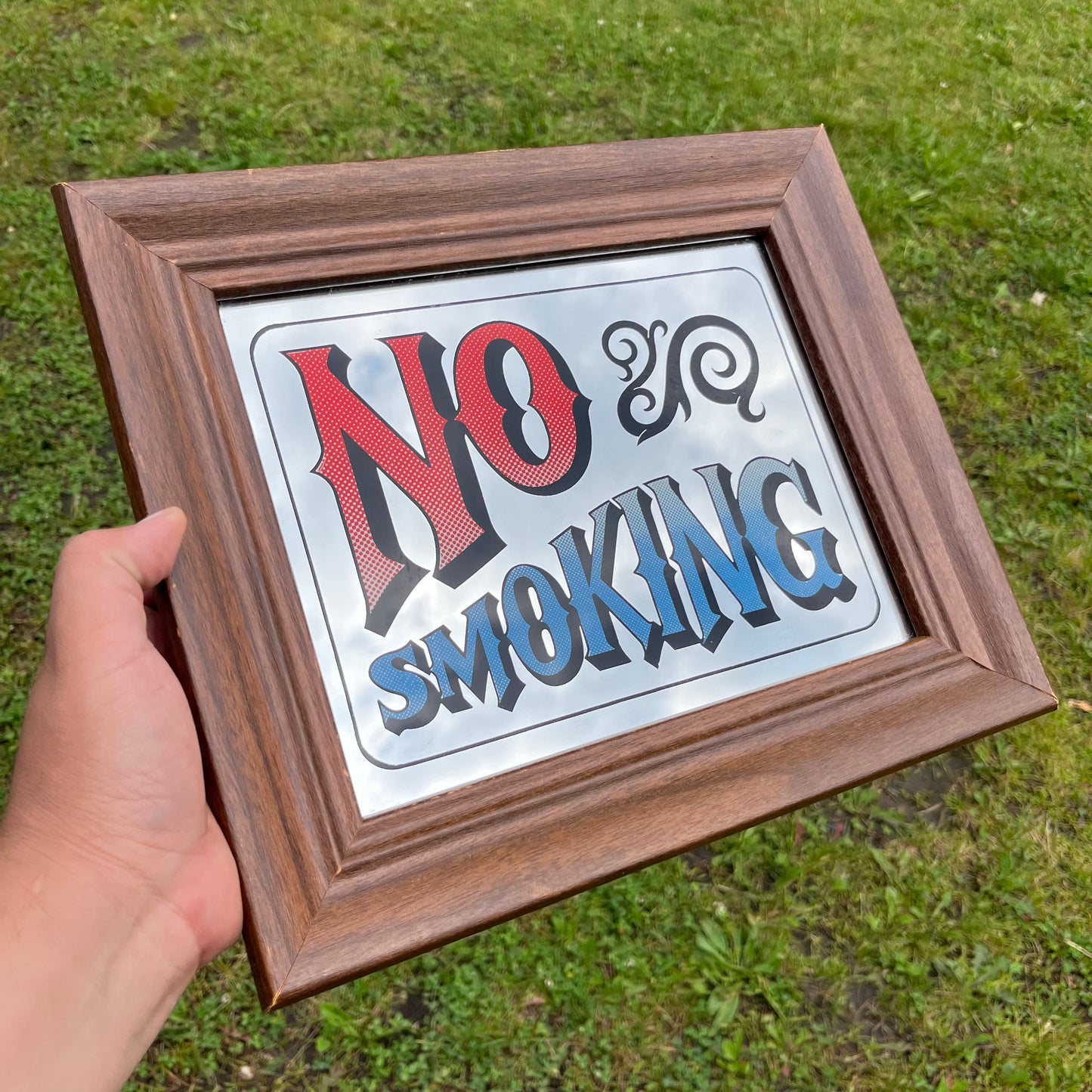 1980s “No Smoking” mirror.