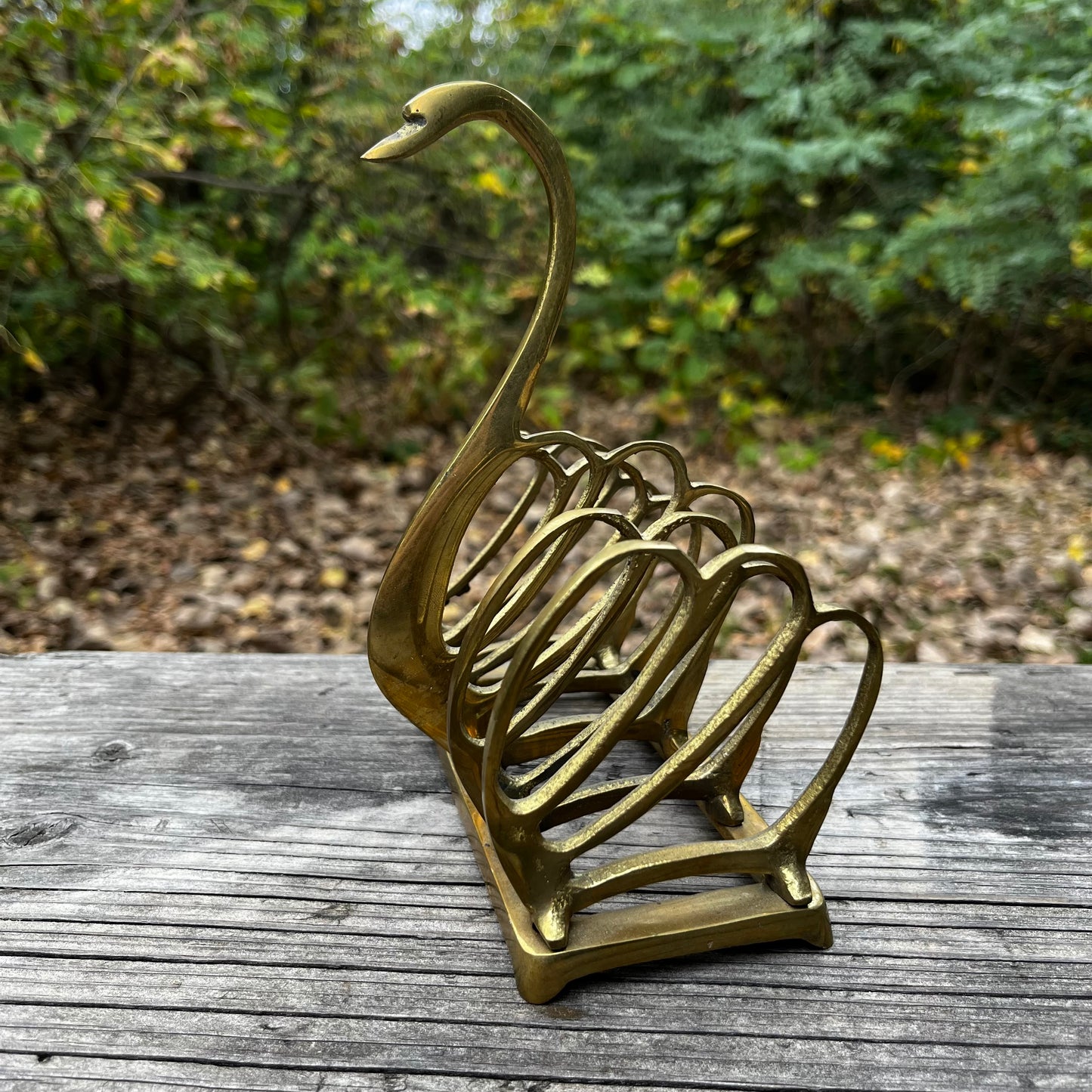 Vintage Brass swan napkin holder.