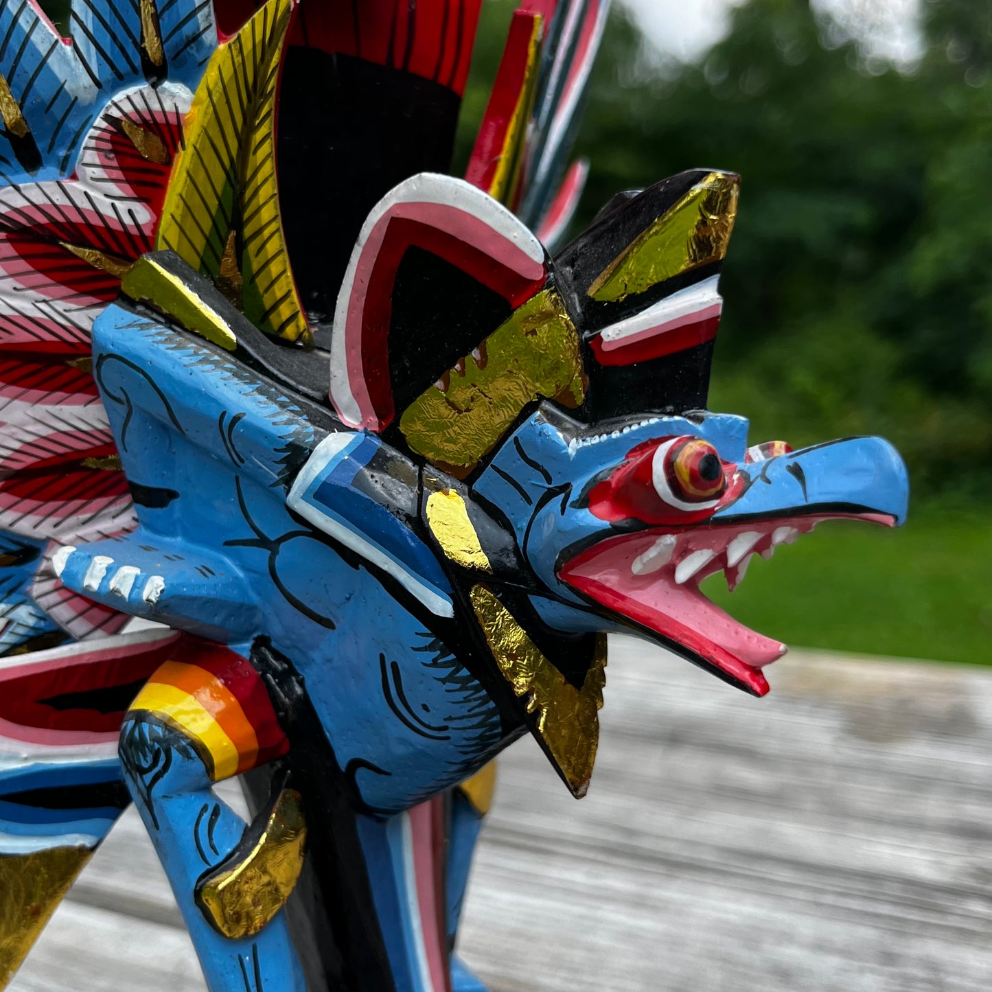 Vintage Balinese Garuda wood carving.