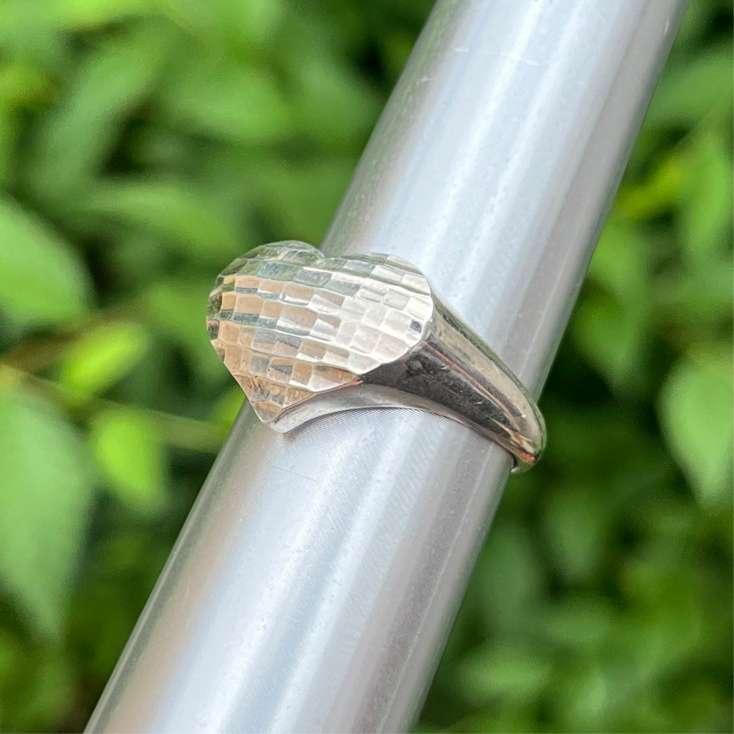 Vintage Sterling silver heart ring. Size 10.5.