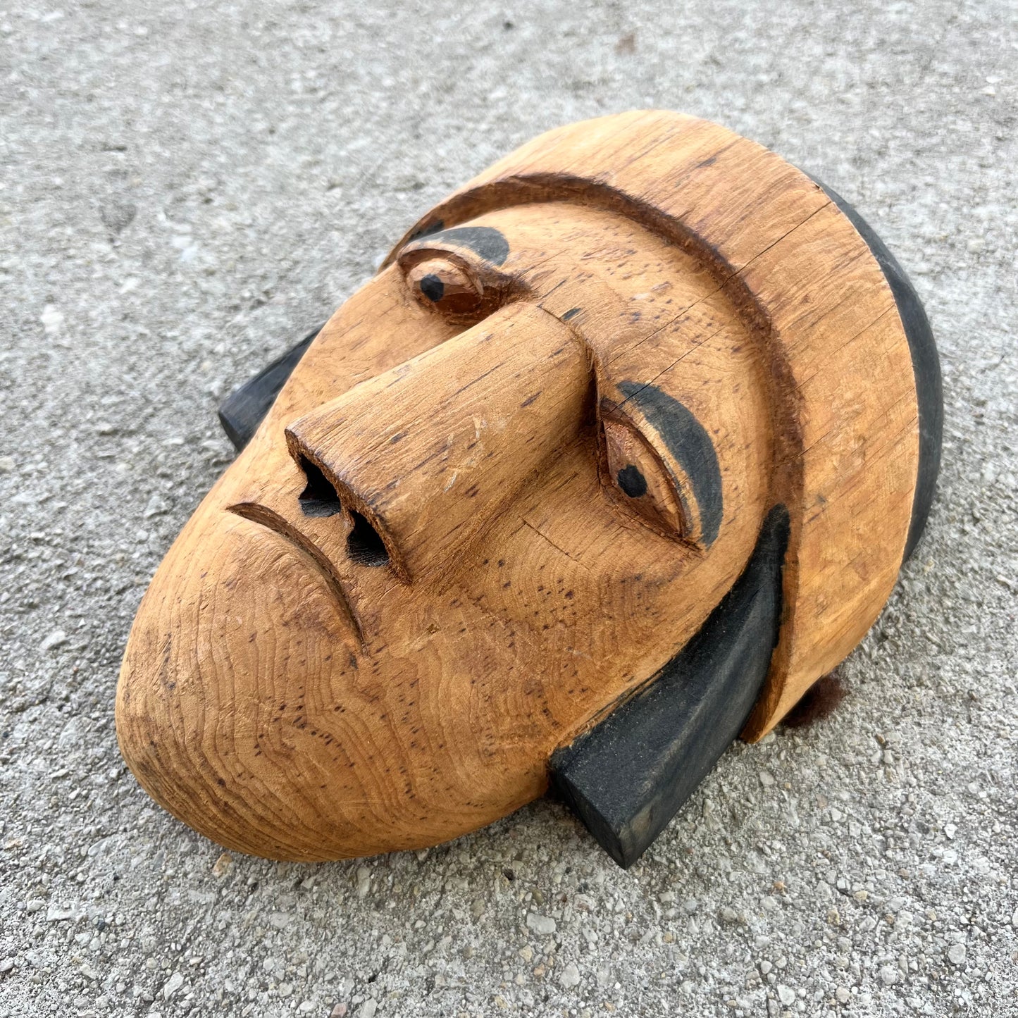 Vintage hand carved mask. Origin Unknown.