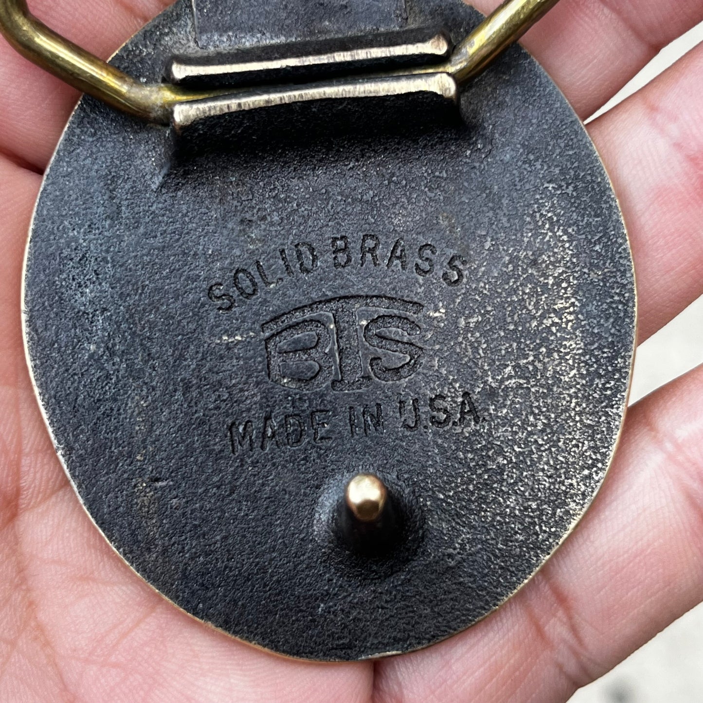 1970s Brass belt buckle.