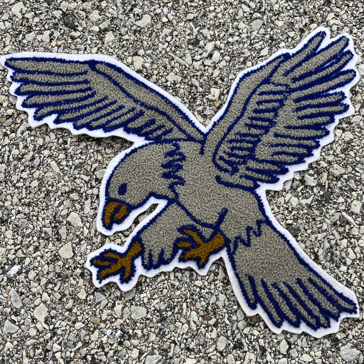 1960s Light gray soaring eagle patch.