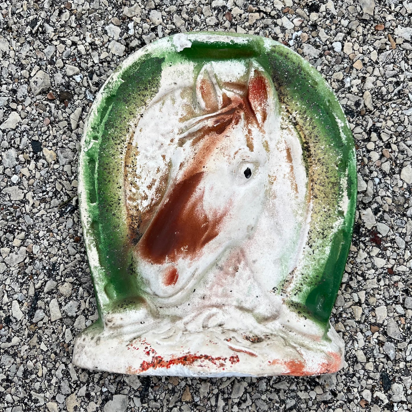 1940s Chalkware horseshoe.
