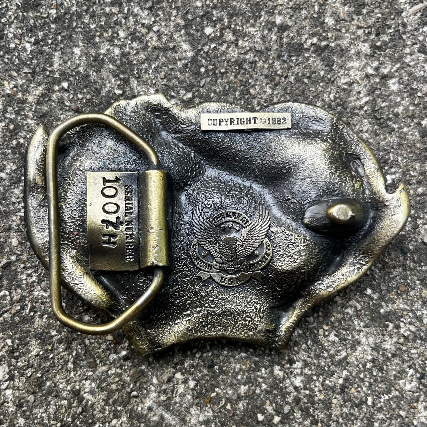 1982 Brass deer belt buckle.