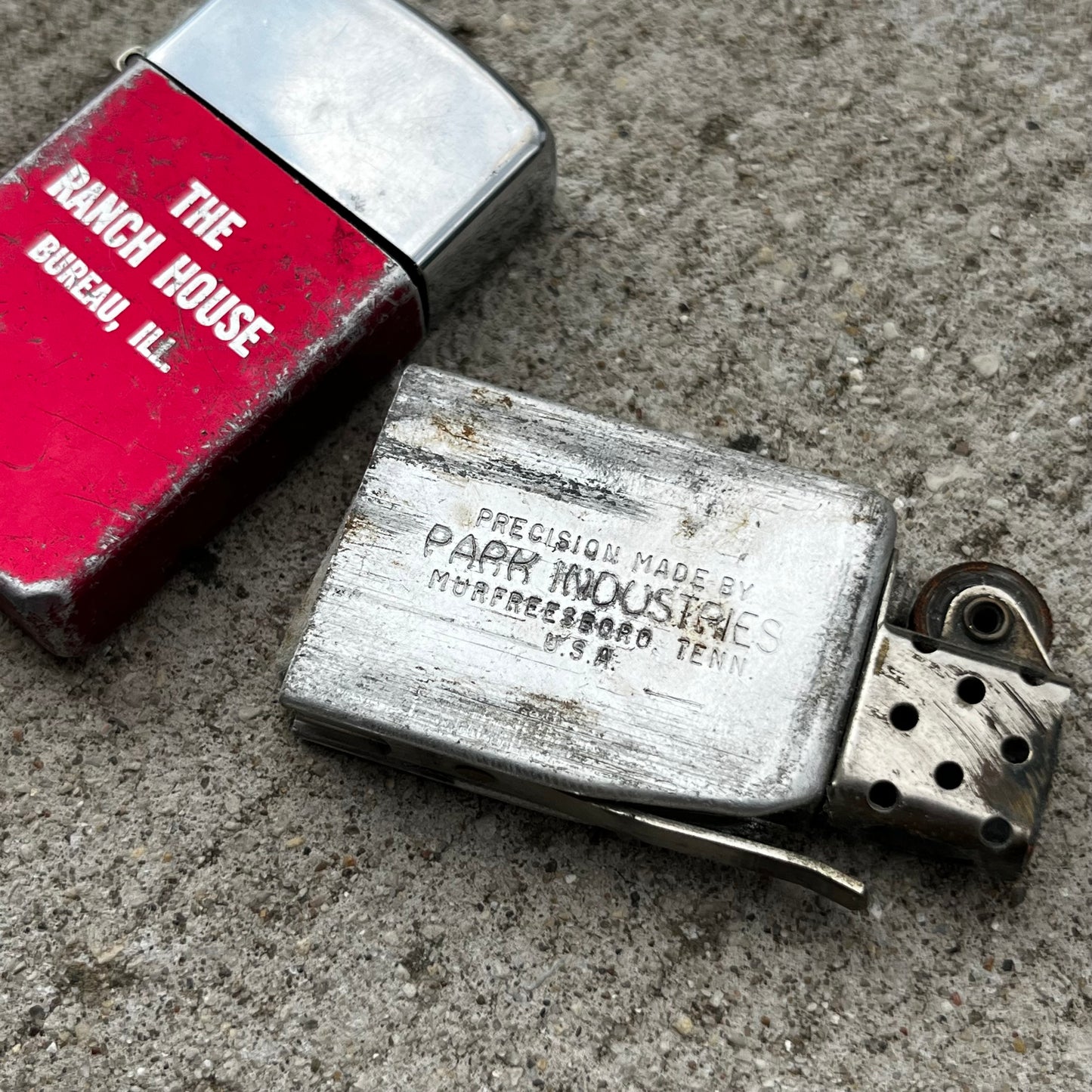 Vintage Park Sherman “Ranch House” flip lighter.