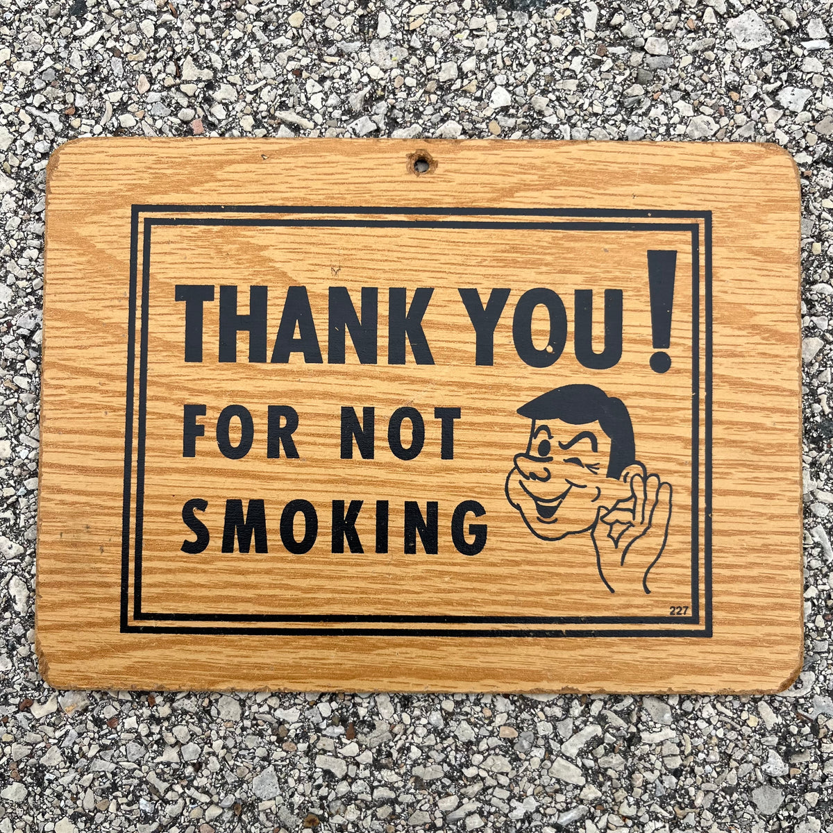 Vintage novelty no smoking sign.