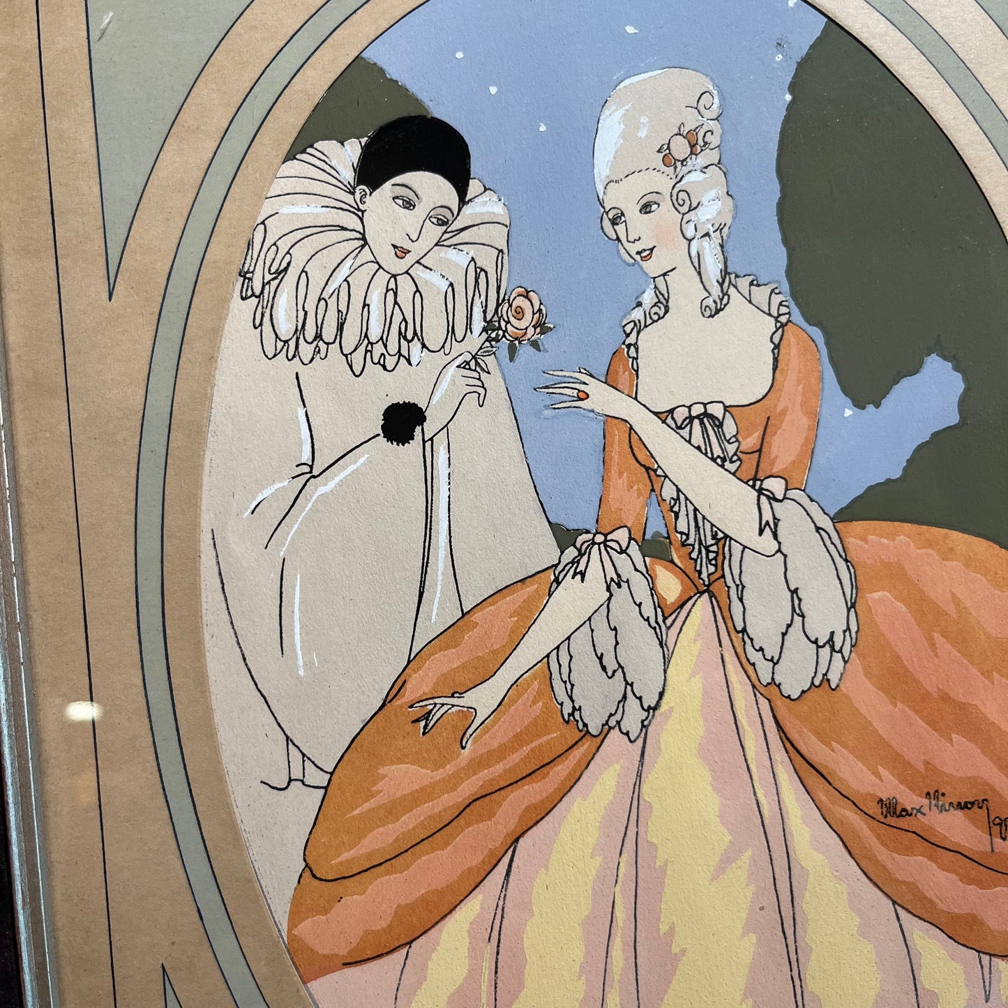 Vintage Pierrot illustration.