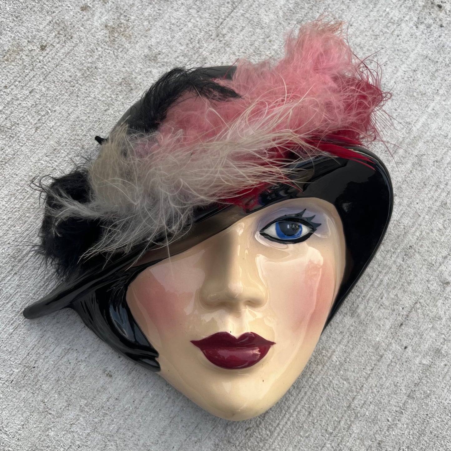 1980s Ceramic deco mask.