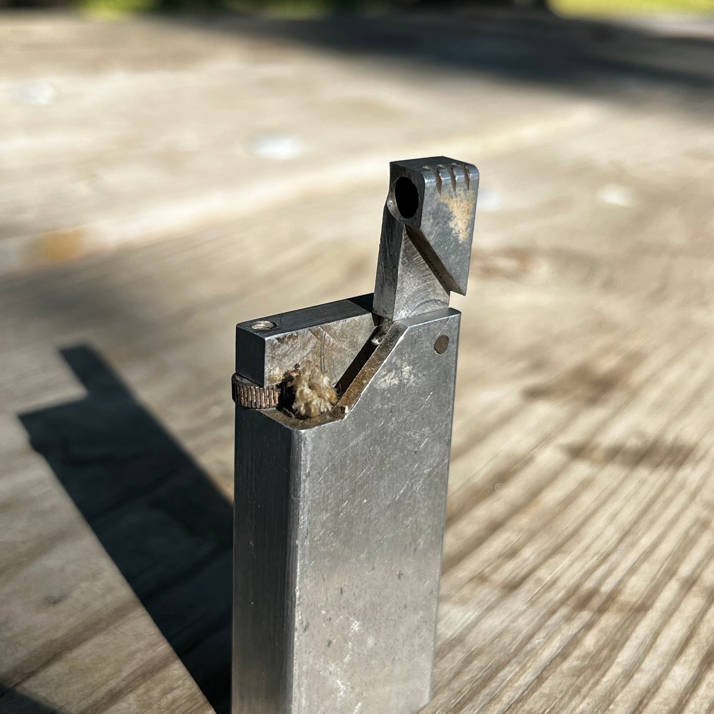 1940s Alluminum brick trench art lighter.